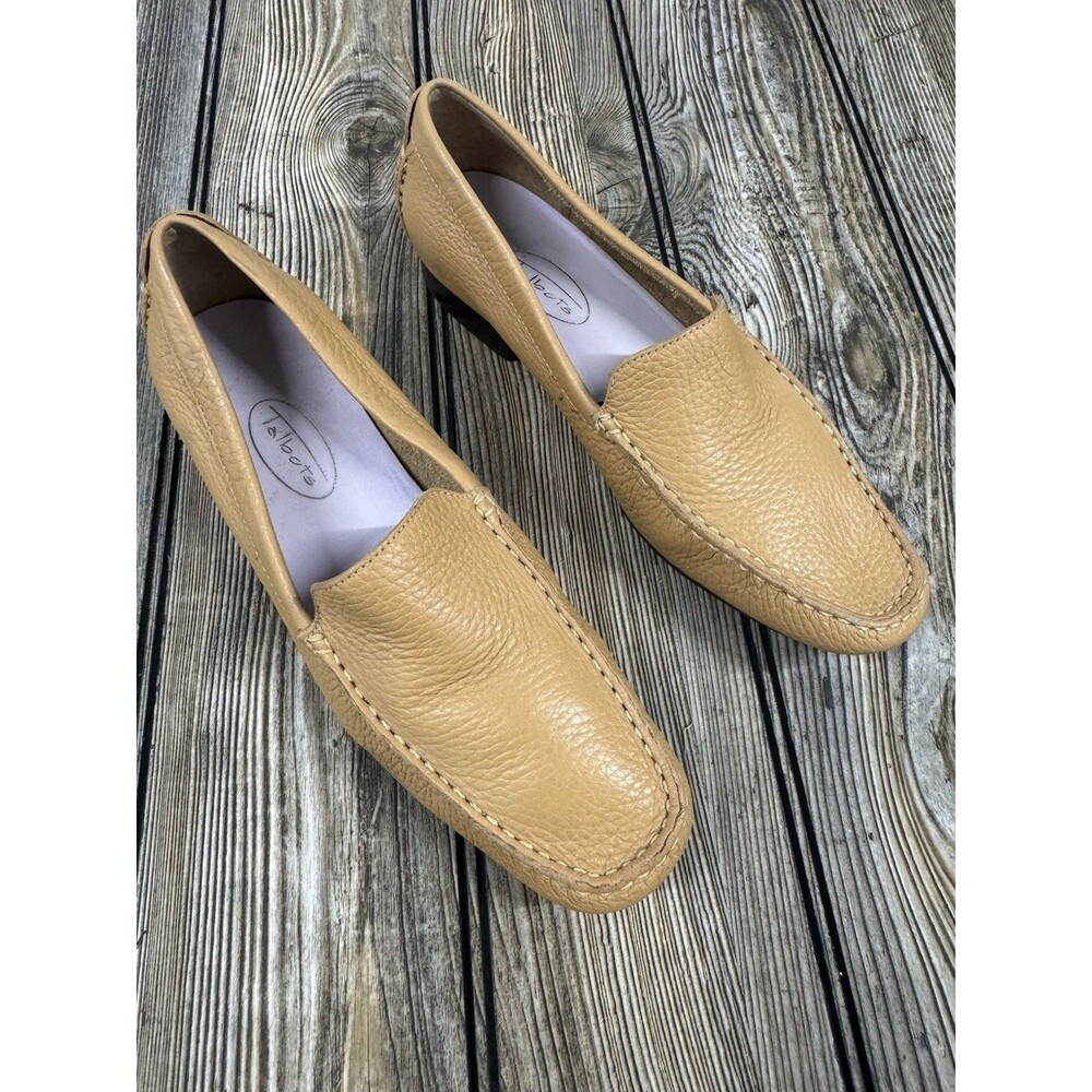 Talbots Yellow Pebbled Leather Driving Loafers Mocassins Shoes Flats Size 7.5 M
